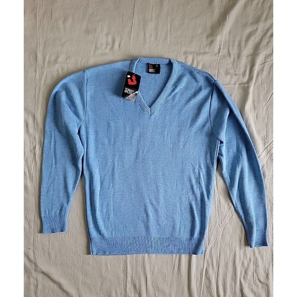 Robert Bruce Other - Robert Bruce Mens XL V Neck Sweater Pullover Blue Knit Casual 90s USA NOS NWT